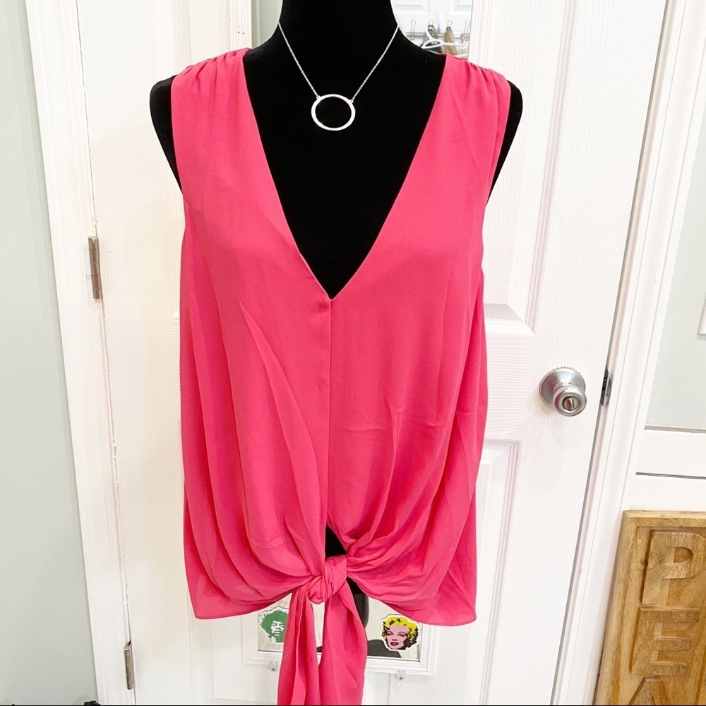 Cinq à Sept Pink Tie-Front Top
